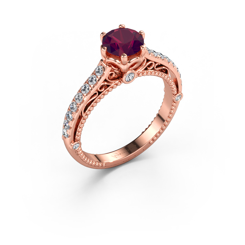 Bild av Förlovningsring Venita 585 roséguld Rodolit 6.5 mm