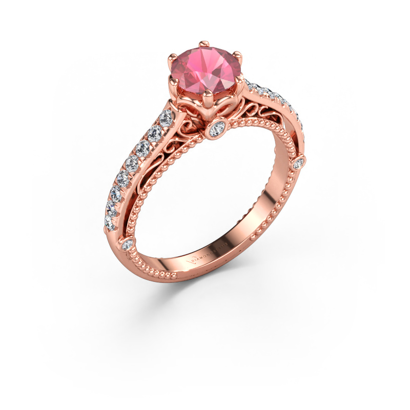 Immagine di Anello di fidanzamento Venita 585 oro rosa Tormalina rosa 6.5 mm