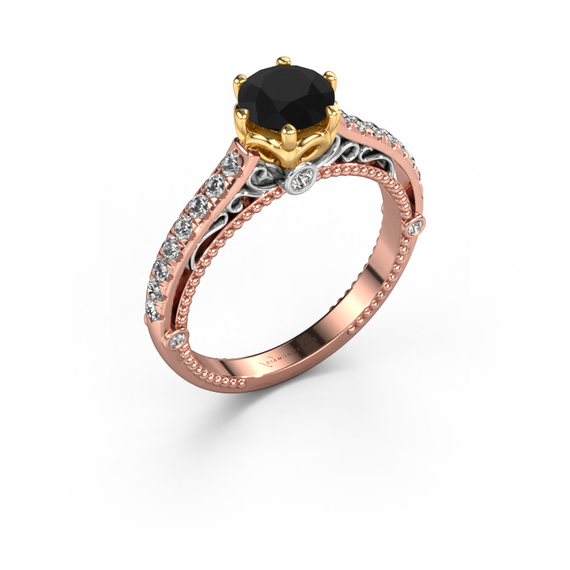 Bild von Verlobungsring Venita 585 Roségold Schwarz Diamant 1.645 crt