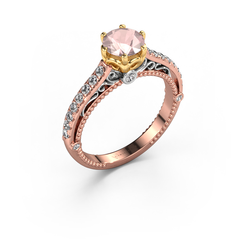 Image of Engagement ring Venita 585 rose gold Morganite champagne 6.5 mm