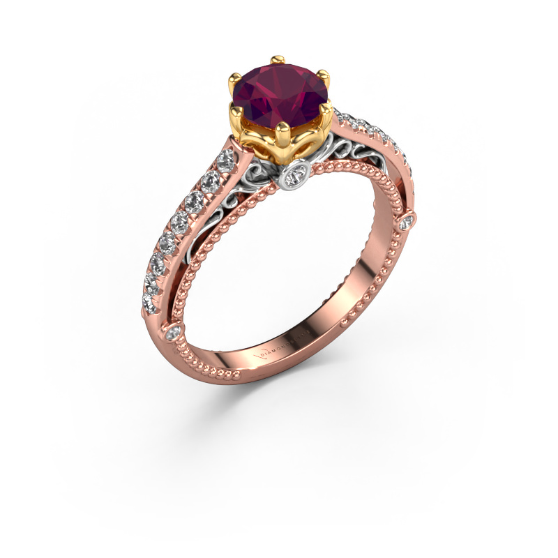 Bild von Verlobungsring Venita 585 Roségold Rhodolit 6.5 mm