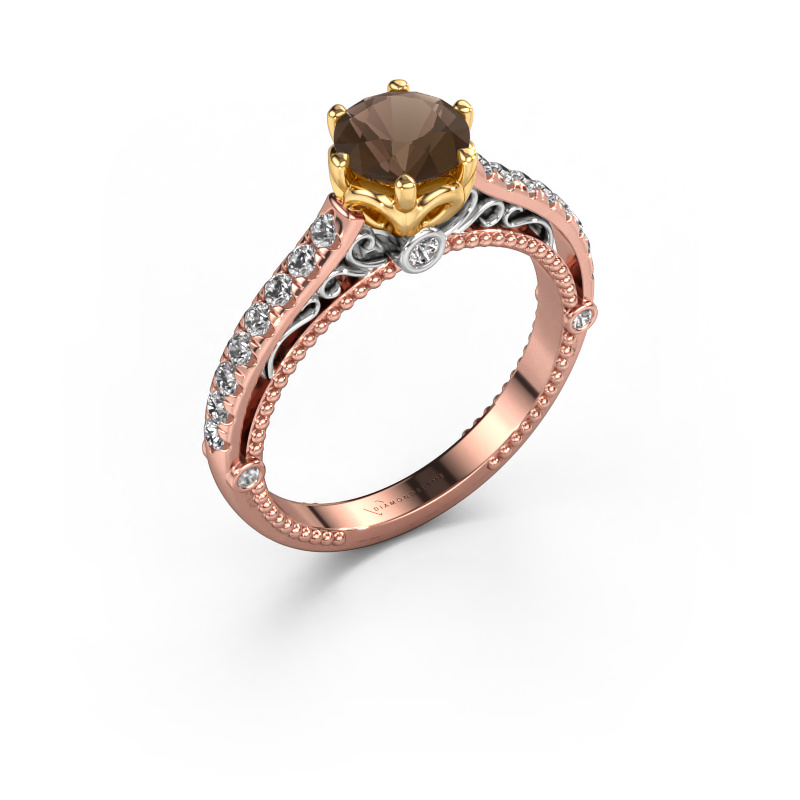 Bild von Verlobungsring Venita 585 Roségold Rauchquarz 6.5 mm