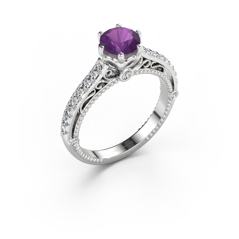Immagine di Anello di fidanzamento Venita 585 oro bianco Ametista 6.5 mm