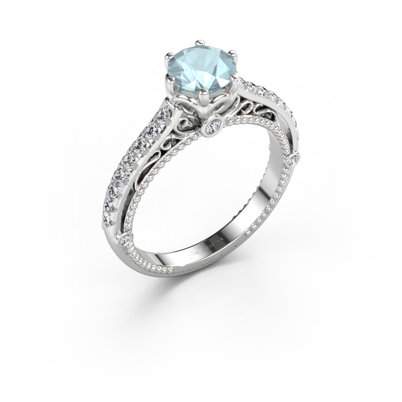 Immagine di Anello di fidanzamento Venita 585 oro bianco Acquamarina 6.5 mm
