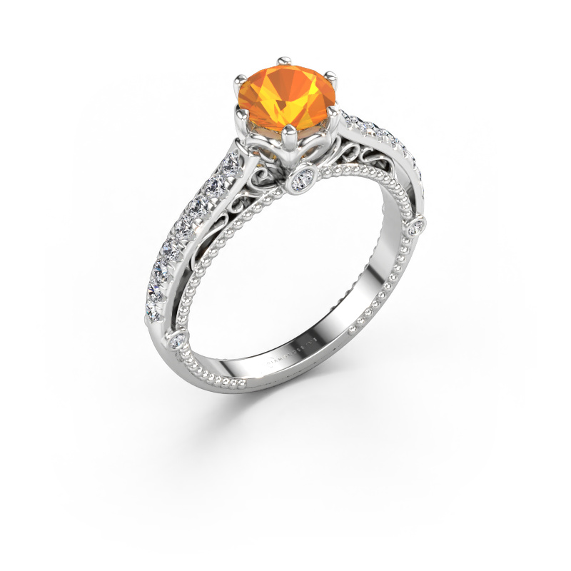 Image de Bague de fiançailles Venita 585 or blanc Citrine 6.5 mm