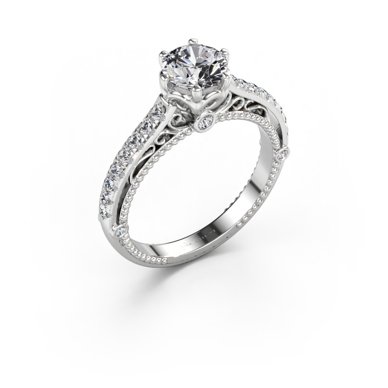 Bild av Förlovningsring Venita 585 vitt guld Diamant efter eget val 6.5 mm