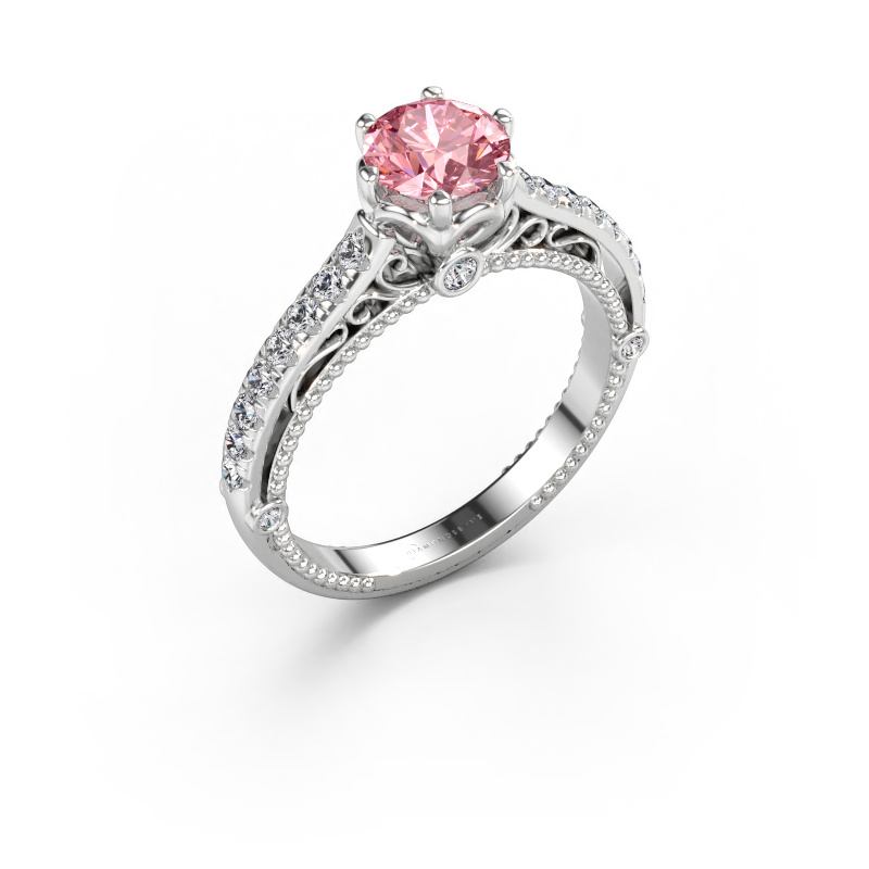 Immagine di Anello di fidanzamento Venita 585 oro bianco Diamante lab grown rosa 6.5 mm