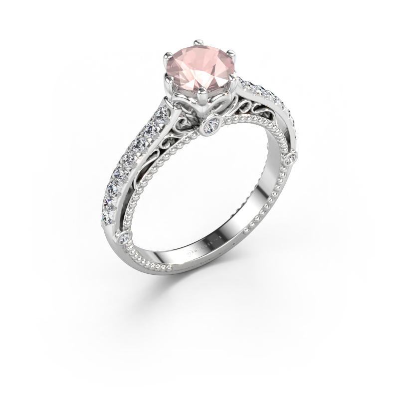 Immagine di Anello di fidanzamento Venita 585 oro bianco Morganite champagne 6.5 mm