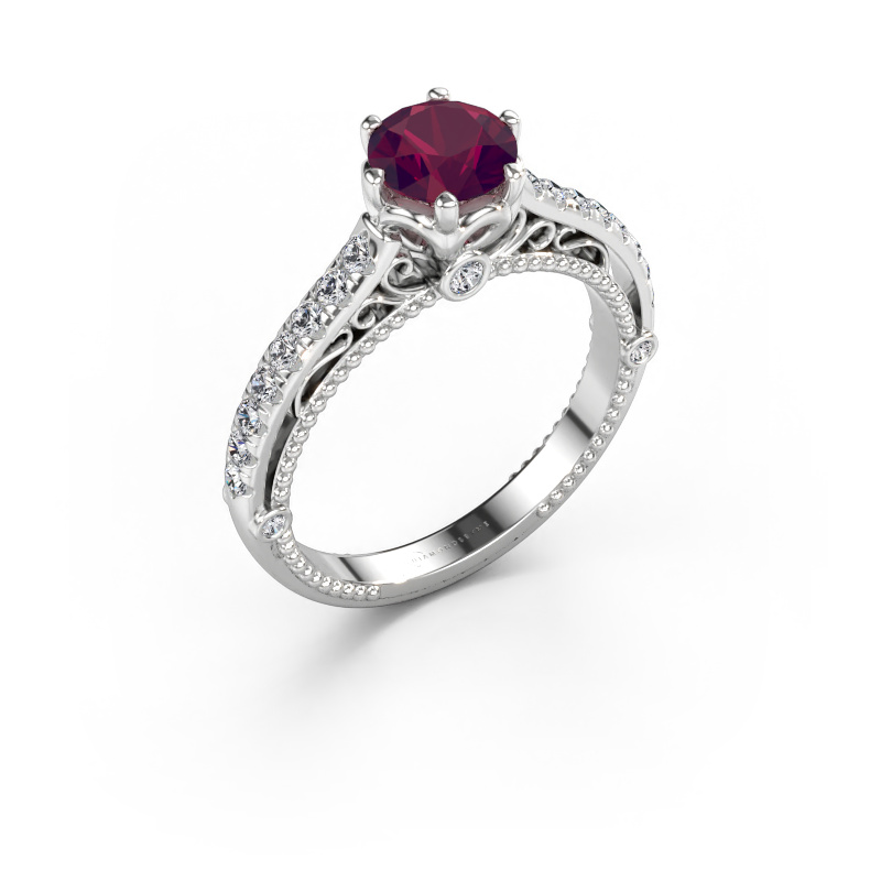 Immagine di Anello di fidanzamento Venita 585 oro bianco Rodolite 6.5 mm