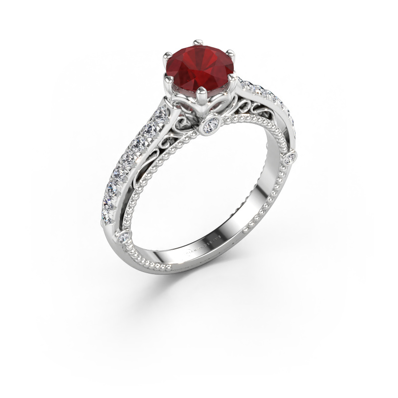 Immagine di Anello di fidanzamento Venita 585 oro bianco Rubino 6.5 mm