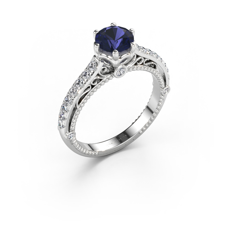 Immagine di Anello di fidanzamento Venita 585 oro bianco Zaffiro 6.5 mm
