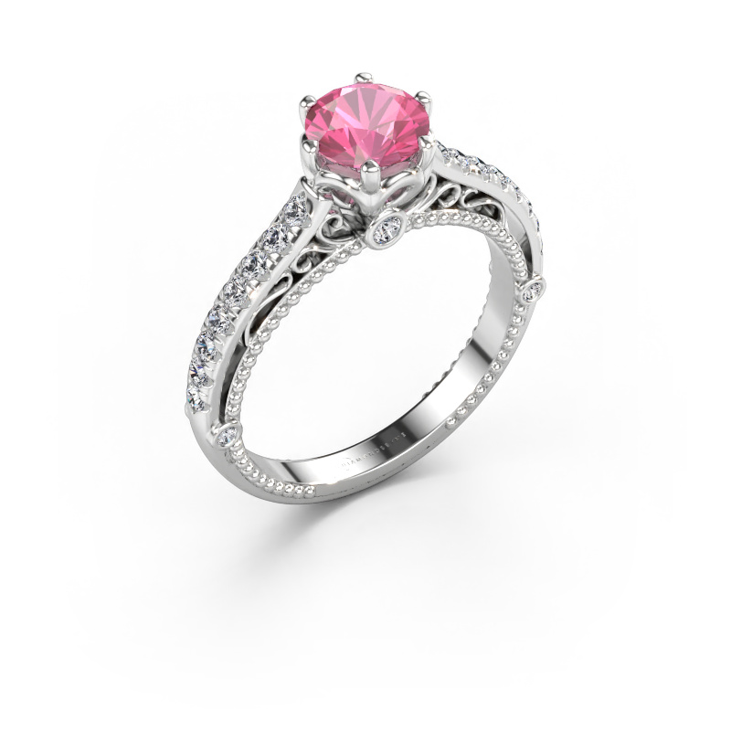 Immagine di Anello di fidanzamento Venita 585 oro bianco Zaffiro rosa 6.5 mm