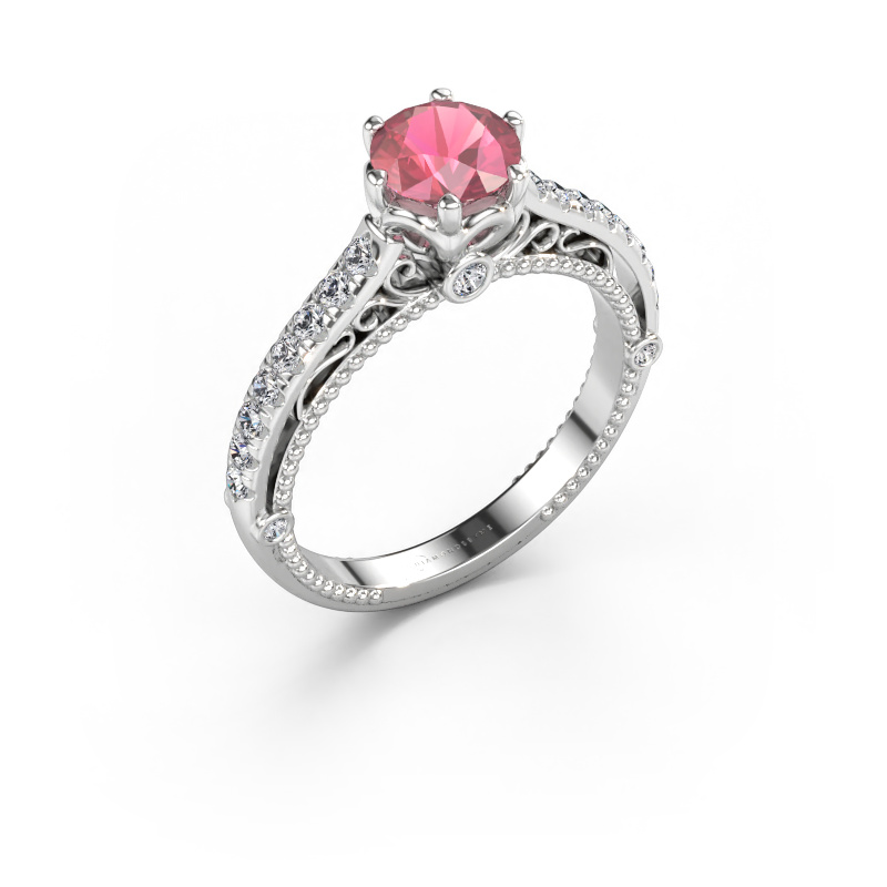 Immagine di Anello di fidanzamento Venita 585 oro bianco Tormalina rosa 6.5 mm