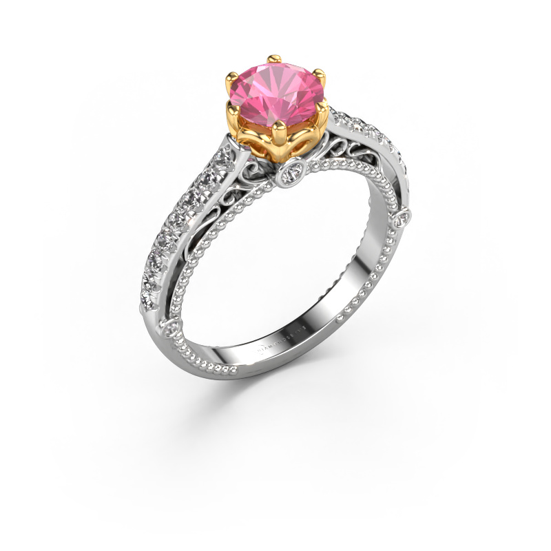 Bild von Verlobungsring Venita 585 Weißgold Pink Saphir 6.5 mm
