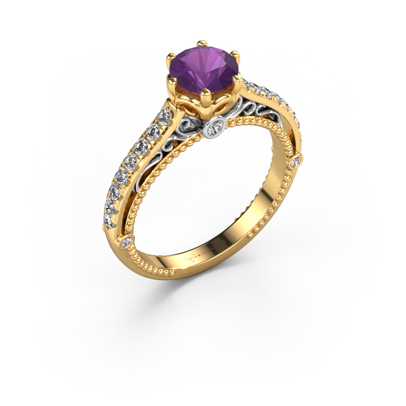 Image of Engagement ring Venita 585 gold Amethyst 6.5 mm