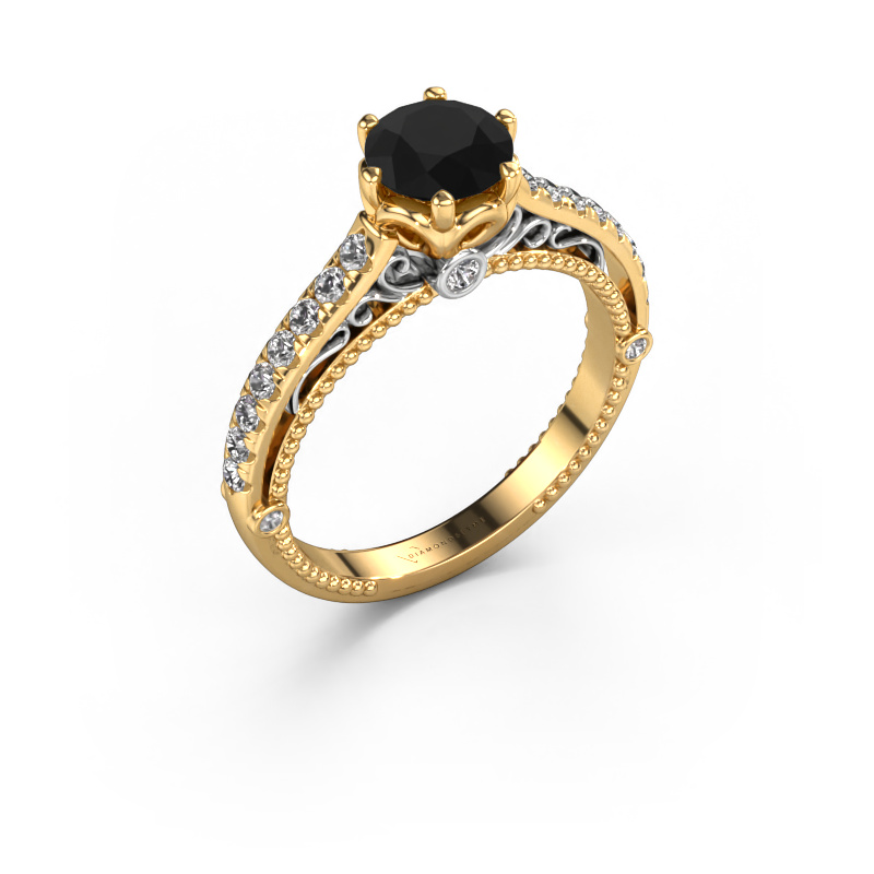 Image of Engagement ring Venita 585 gold Black diamond 1.645 crt