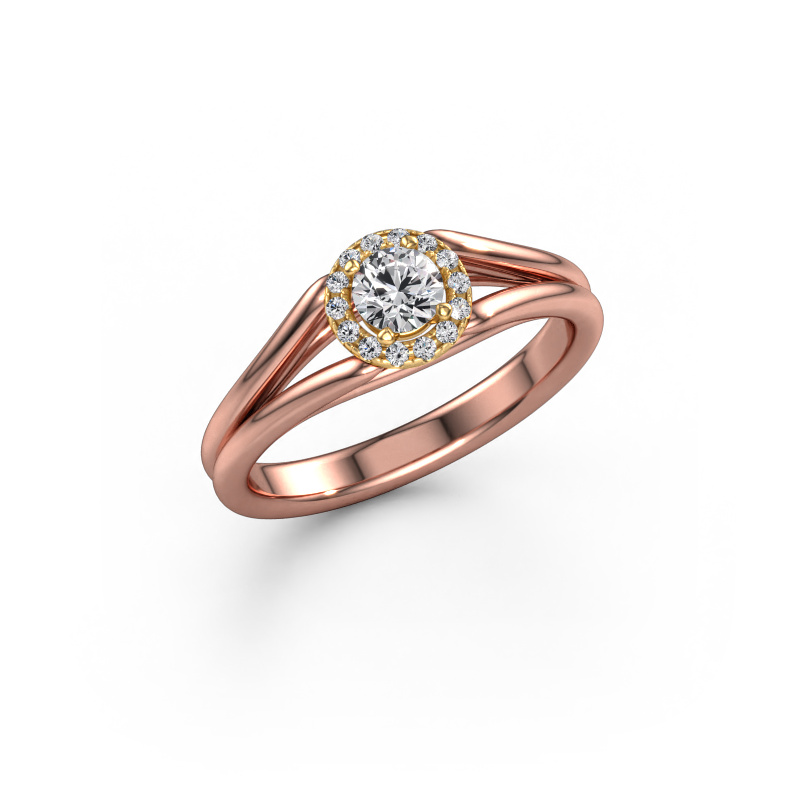 Image de Bague de fiançailles Verla rnd 1 585 or rose Diamant synthétique 0.344 crt