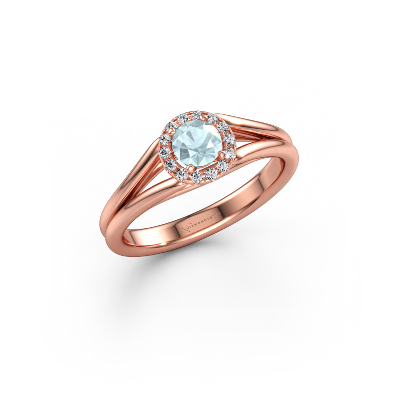 Immagine di Anello di fidanzamento Verla rnd 1 585 oro rosa Acquamarina 4.7 mm