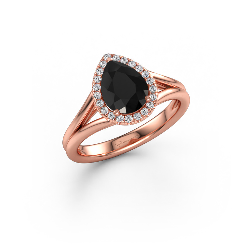 Bild av Förlovningsring Verla pear 1 585 roséguld Svart diamant 1.397 crt