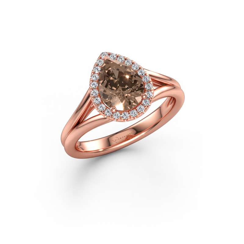Image de Bague de fiançailles Verla pear 1 585 or rose Diamant brun 1.147 crt