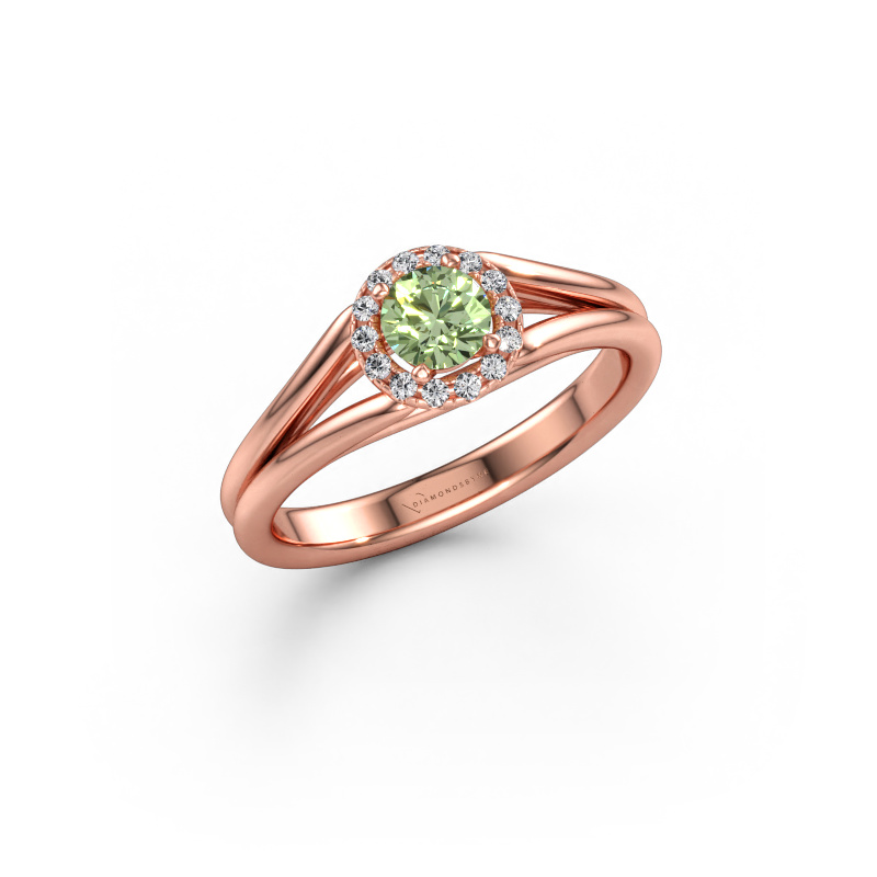 Immagine di Anello di fidanzamento Verla rnd 1 585 oro rosa Diamante lab grown verde 4.7 mm
