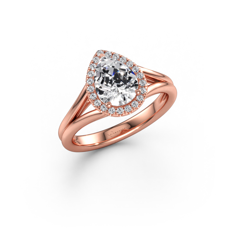 Immagine di Anello di fidanzamento Verla pear 1 585 oro rosa Diamante lab grown 1.147 crt