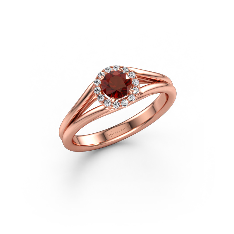 Immagine di Anello di fidanzamento Verla rnd 1 585 oro rosa Granato 4.7 mm