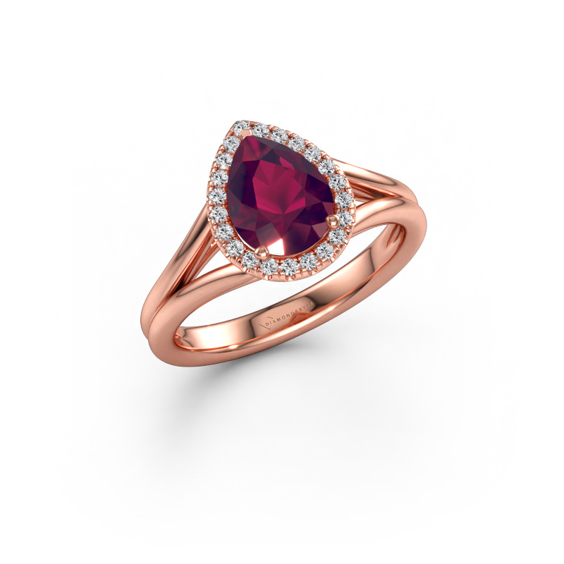 Bild av Förlovningsring Verla pear 1 585 roséguld Rodolit 8x6 mm