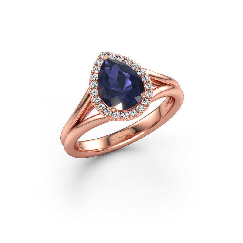 Immagine di Anello di fidanzamento Verla pear 1 585 oro rosa Zaffiro 8x6 mm