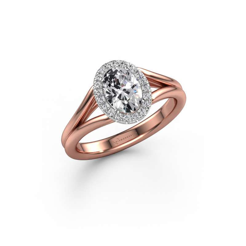 Bild von Verlobungsring Verla ovl 1 585 Roségold Diamant 0.834 crt
