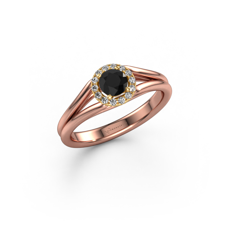 Bild von Verlobungsring Verla rnd 1 585 Roségold Schwarz Diamant 0.585 crt