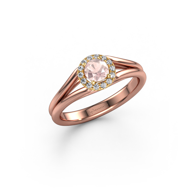 Image of Engagement ring Verla rnd 1 585 rose gold Morganite champagne 4.7 mm