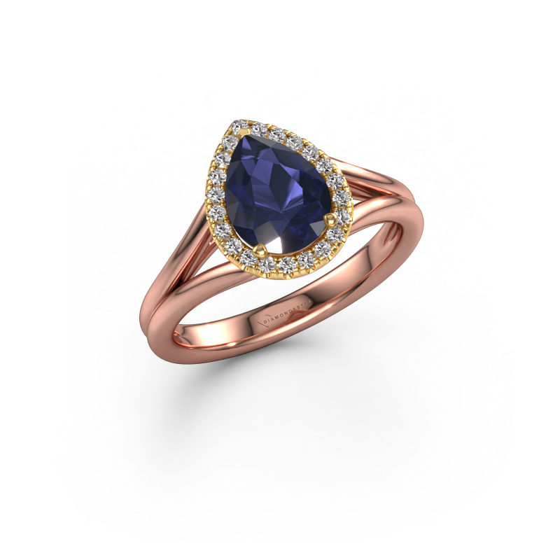 Image of Engagement ring Verla pear 1 585 rose gold Sapphire 8x6 mm