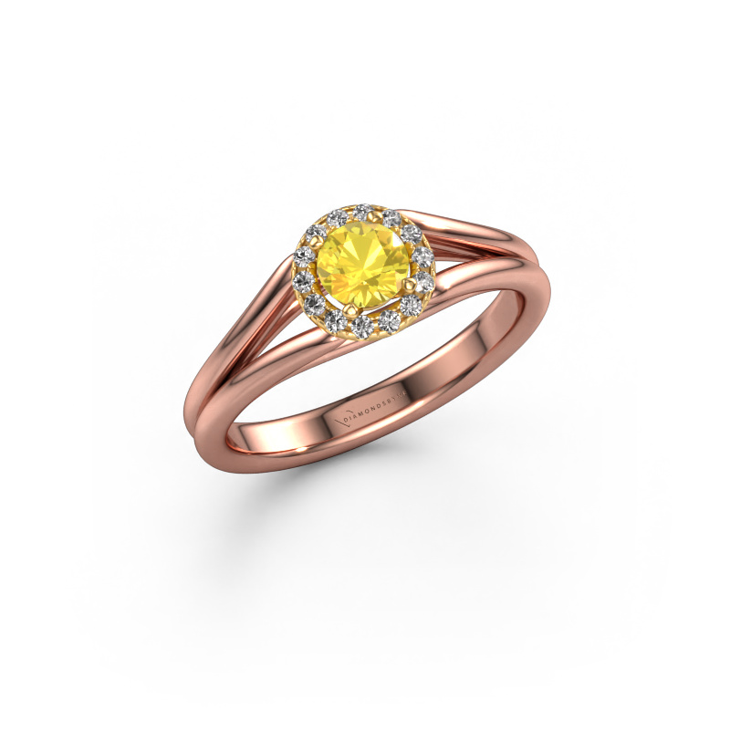 Image of Engagement ring Verla rnd 1 585 rose gold Yellow sapphire 4.7 mm
