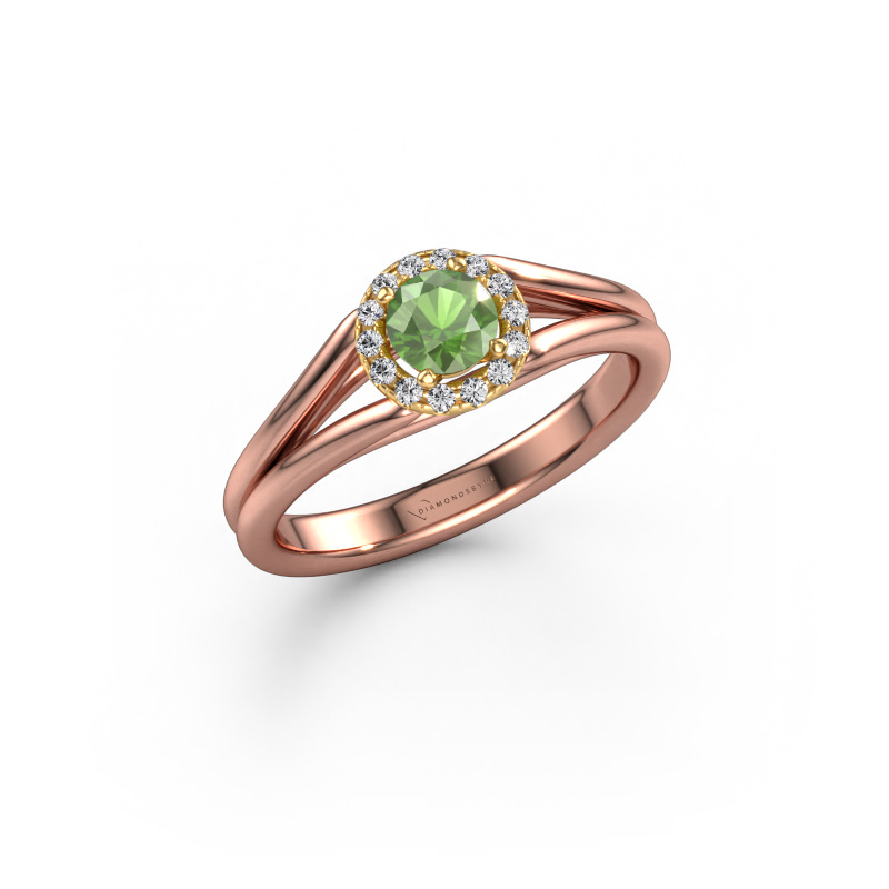 Bild von Verlobungsring Verla rnd 1 585 Roségold Turmalin grün 4.7 mm
