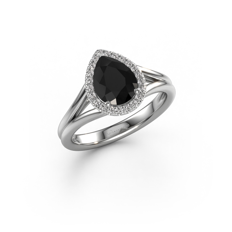 Bild von Verlobungsring Verla pear 1 950 Platin Schwarz Diamant 1.397 crt