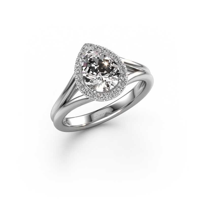 Image of Engagement ring Verla pear 1 950 platinum Lab-grown diamond 1.147 crt