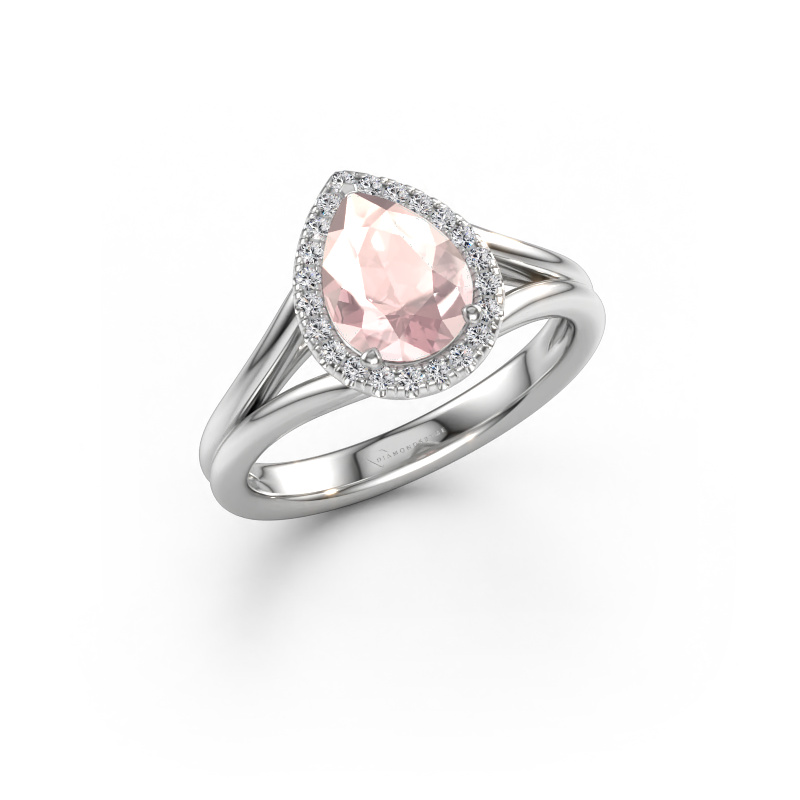 Immagine di Anello di fidanzamento Verla pear 1 950 platino Morganite champagne 8x6 mm