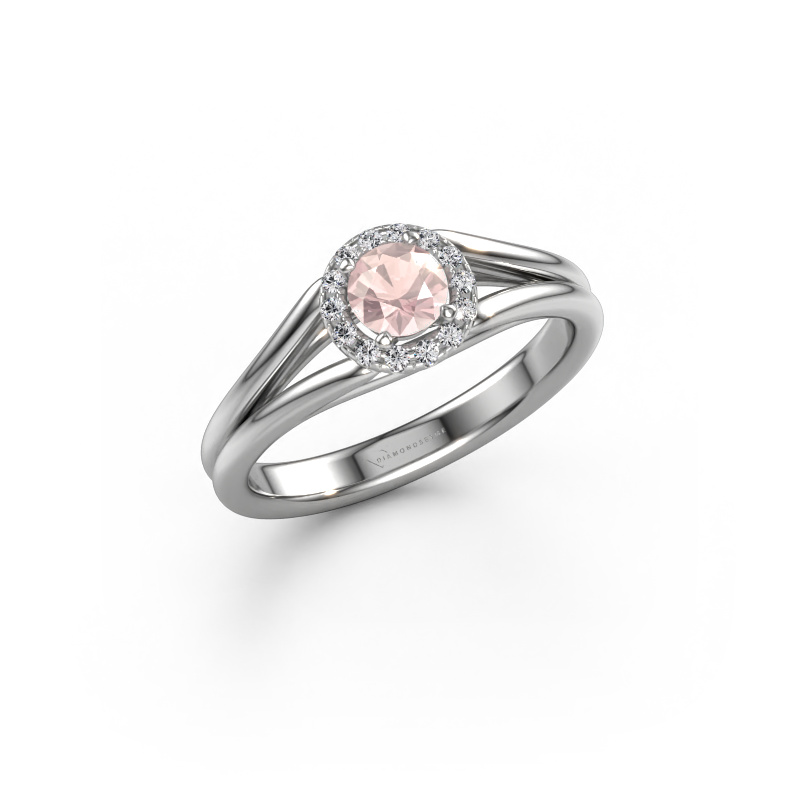 Image of Engagement ring Verla rnd 1 950 platinum Morganite champagne 4.7 mm