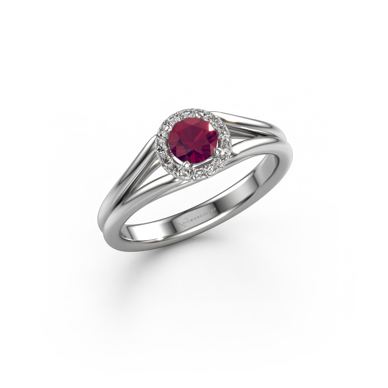 Image de Bague de fiançailles Verla rnd 1 950 platine Rhodolite 4.7 mm