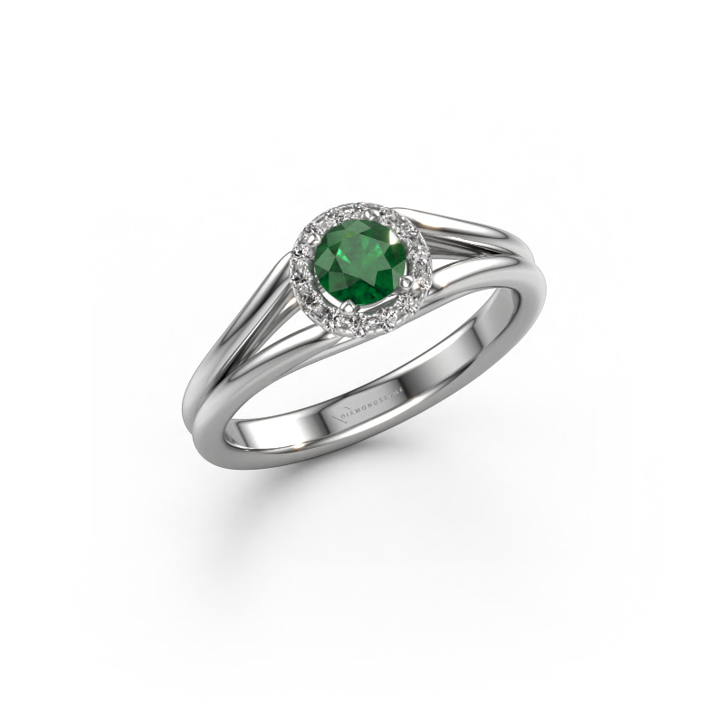 Image of Engagement ring Verla rnd 1 950 platinum Emerald 4.7 mm