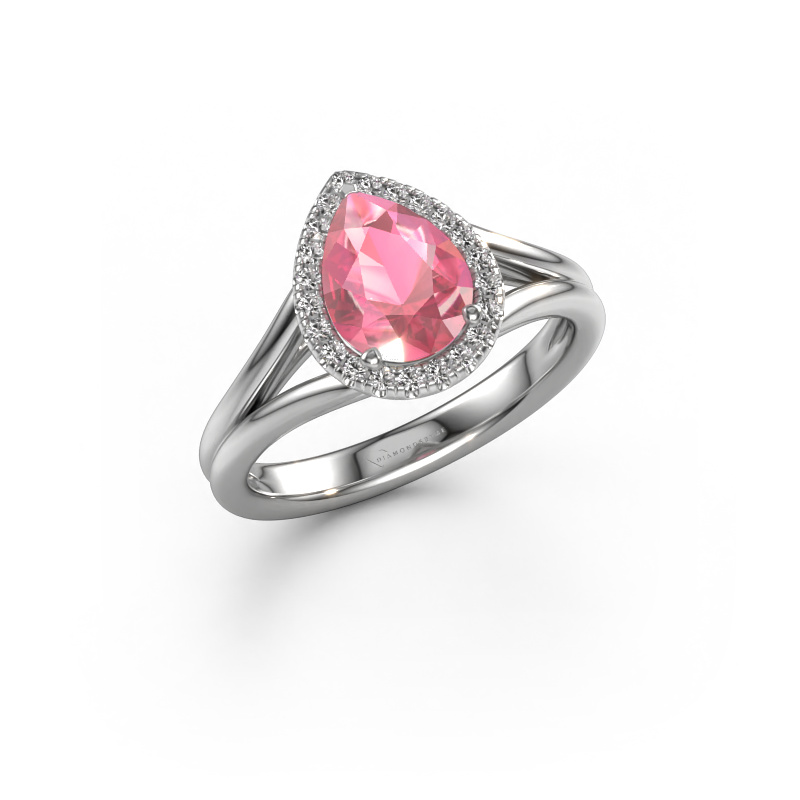 Bild von Verlobungsring Verla pear 1 950 Platin Turmalin rosa 8x6 mm