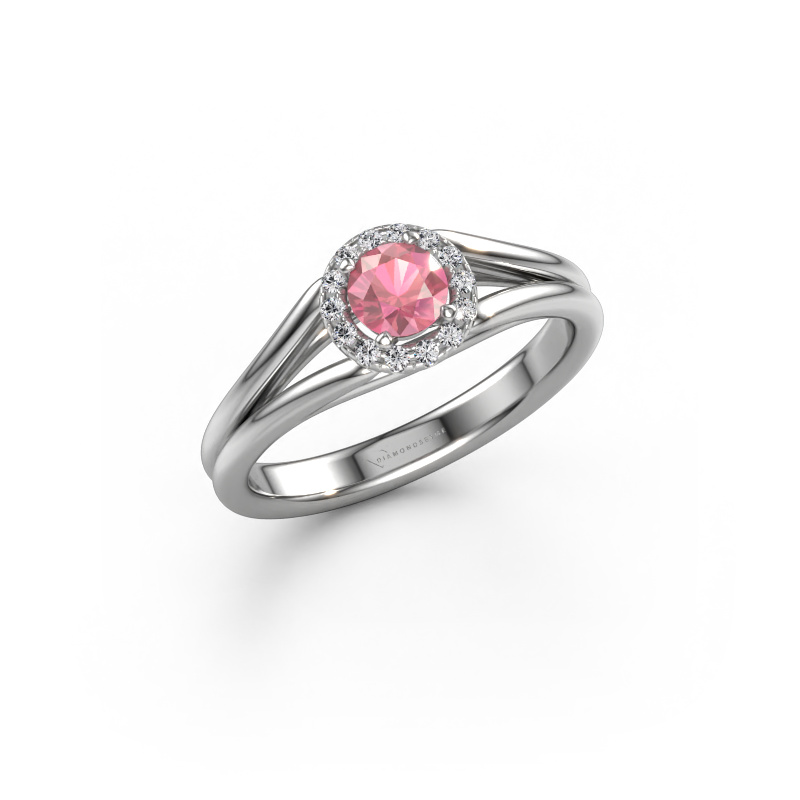 Bild von Verlobungsring Verla rnd 1 950 Platin Turmalin rosa 4.7 mm