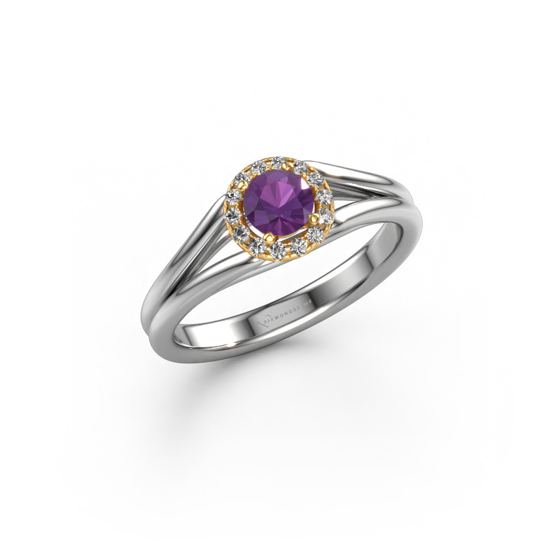Image of Engagement ring Verla rnd 1 585 white gold Amethyst 4.7 mm