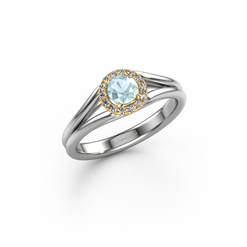 Image of Engagement ring Verla rnd 1 585 white gold Aquamarine 4.7 mm