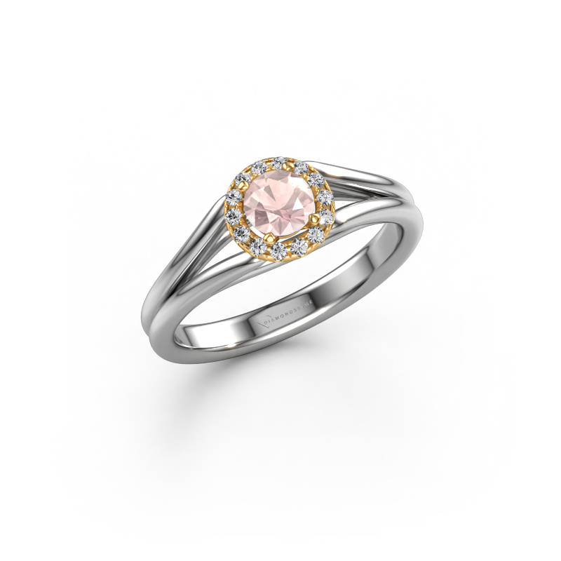 Image de Bague de fiançailles Verla rnd 1 585 or blanc Champagne morganite 4.7 mm