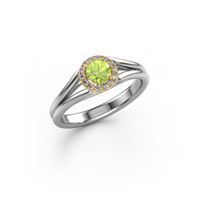 Image of Engagement ring Verla rnd 1 585 white gold Peridot 4.7 mm