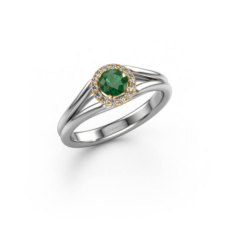 Image of Engagement ring Verla rnd 1 585 white gold Emerald 4.7 mm