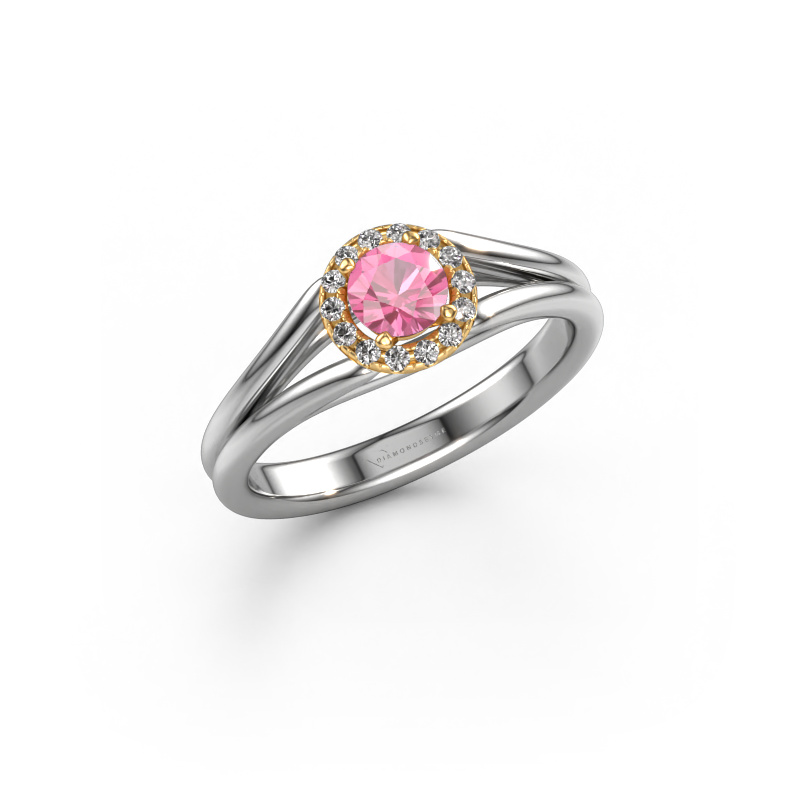 Image of Engagement ring Verla rnd 1 585 white gold Pink sapphire 4.7 mm