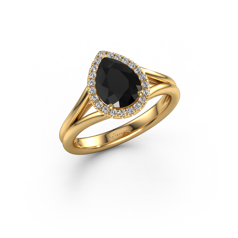 Bild von Verlobungsring Verla pear 1 585 Gold Schwarz Diamant 1.397 crt
